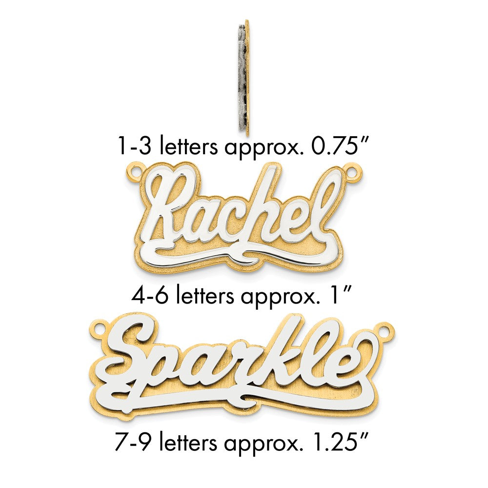 14k 3D Two-tone Polished Name Plate