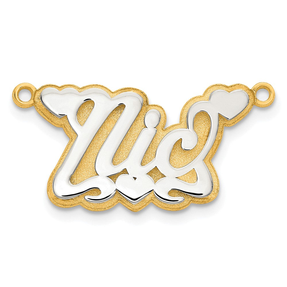 14k 3D Two-tone Polished Name Plate