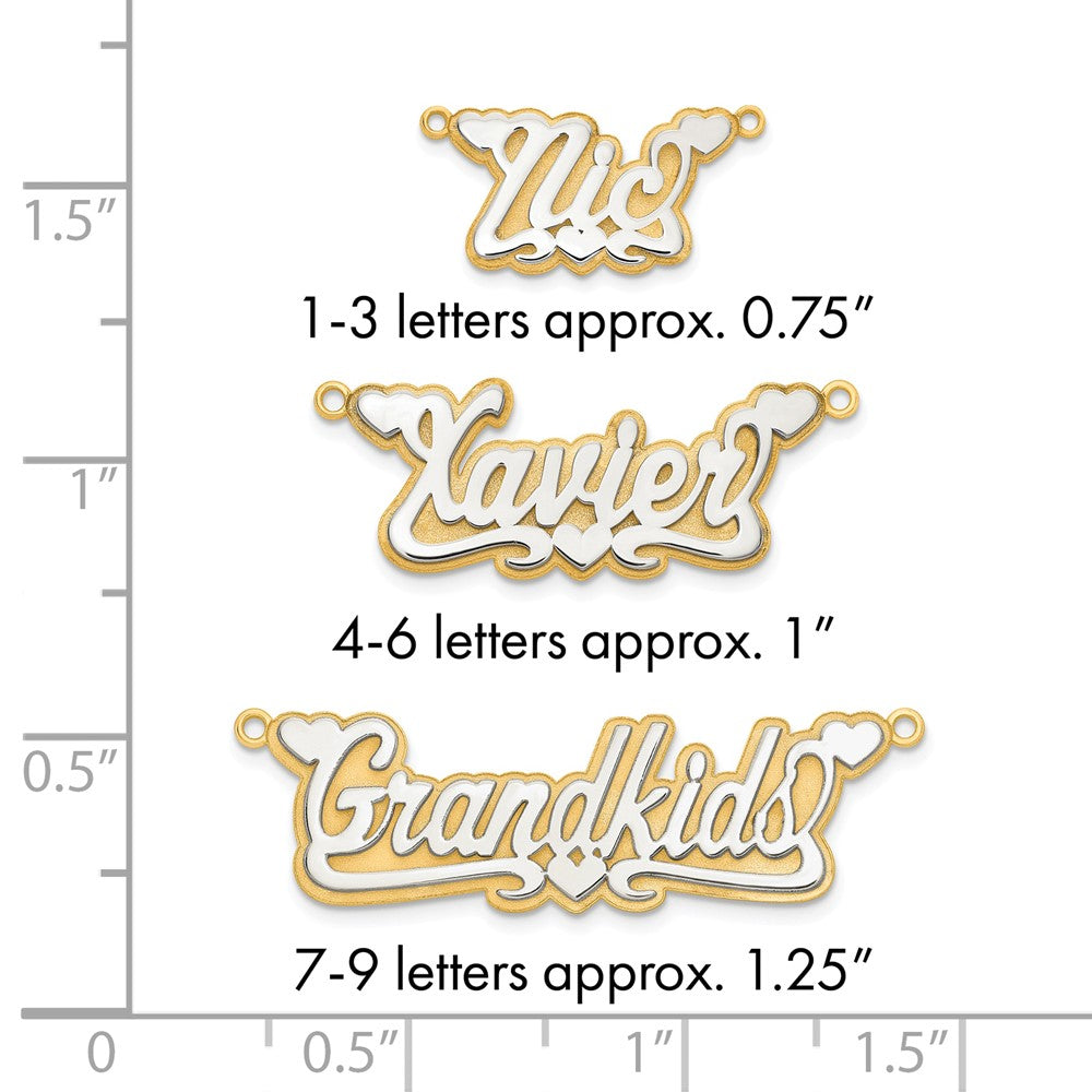 14k 3D Two-tone Polished Name Plate
