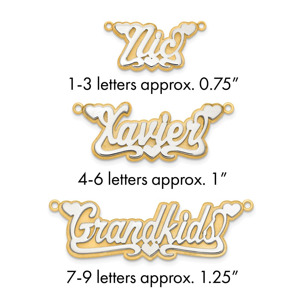 14k 3D Two-tone Polished Name Plate