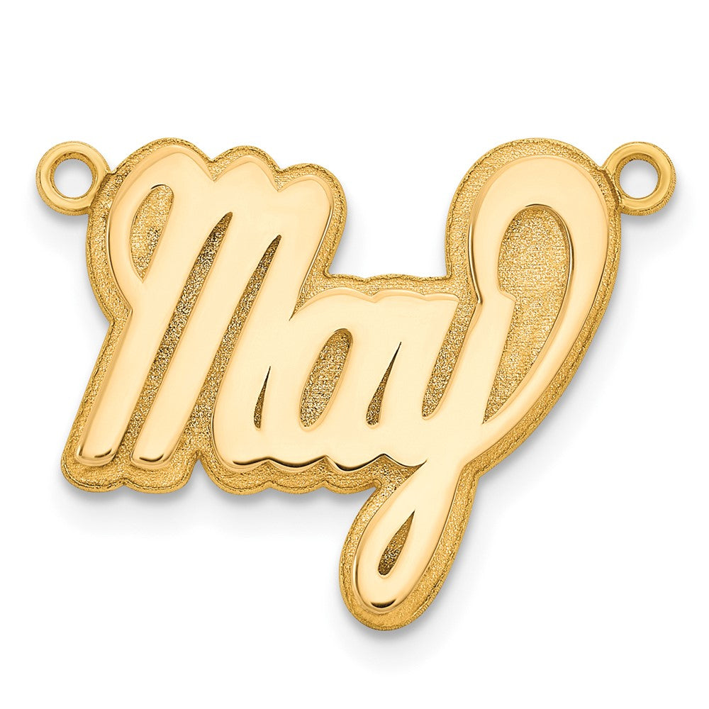 14k Yellow Gold 3D Polished Name Plate