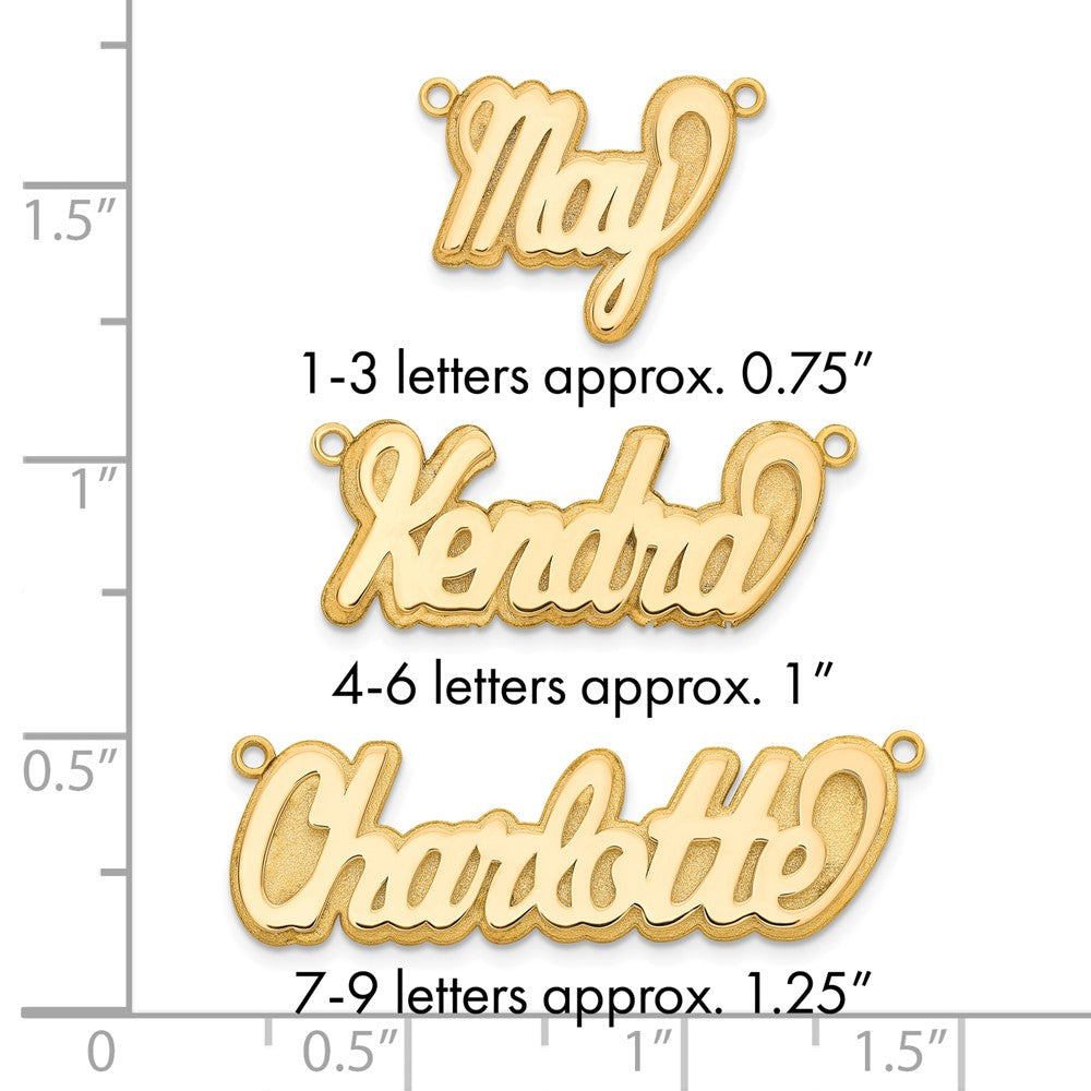 14k Yellow Gold 3D Polished Name Plate