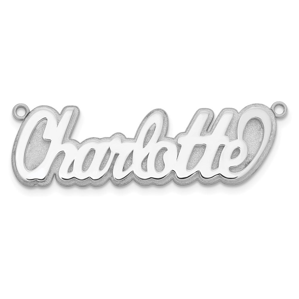 10k White Gold 3D Polished Name Plate