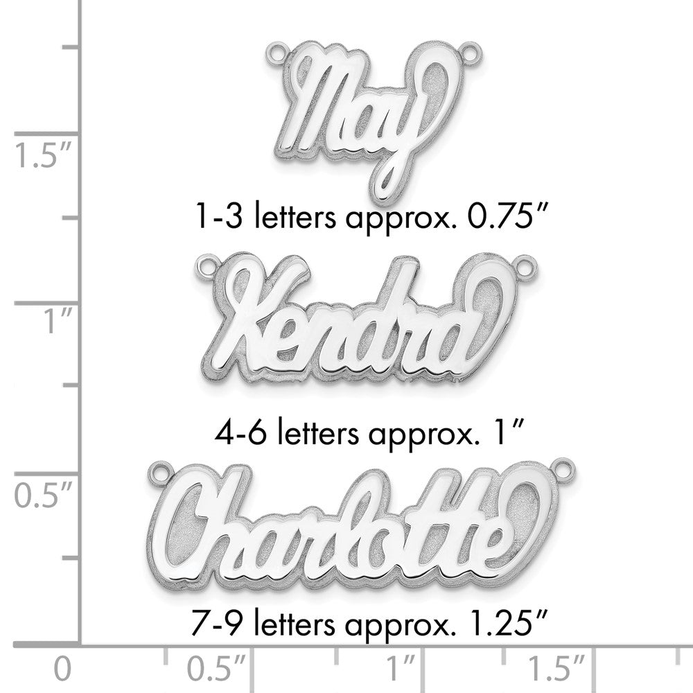 14k White Gold 3D Polished Name Plate