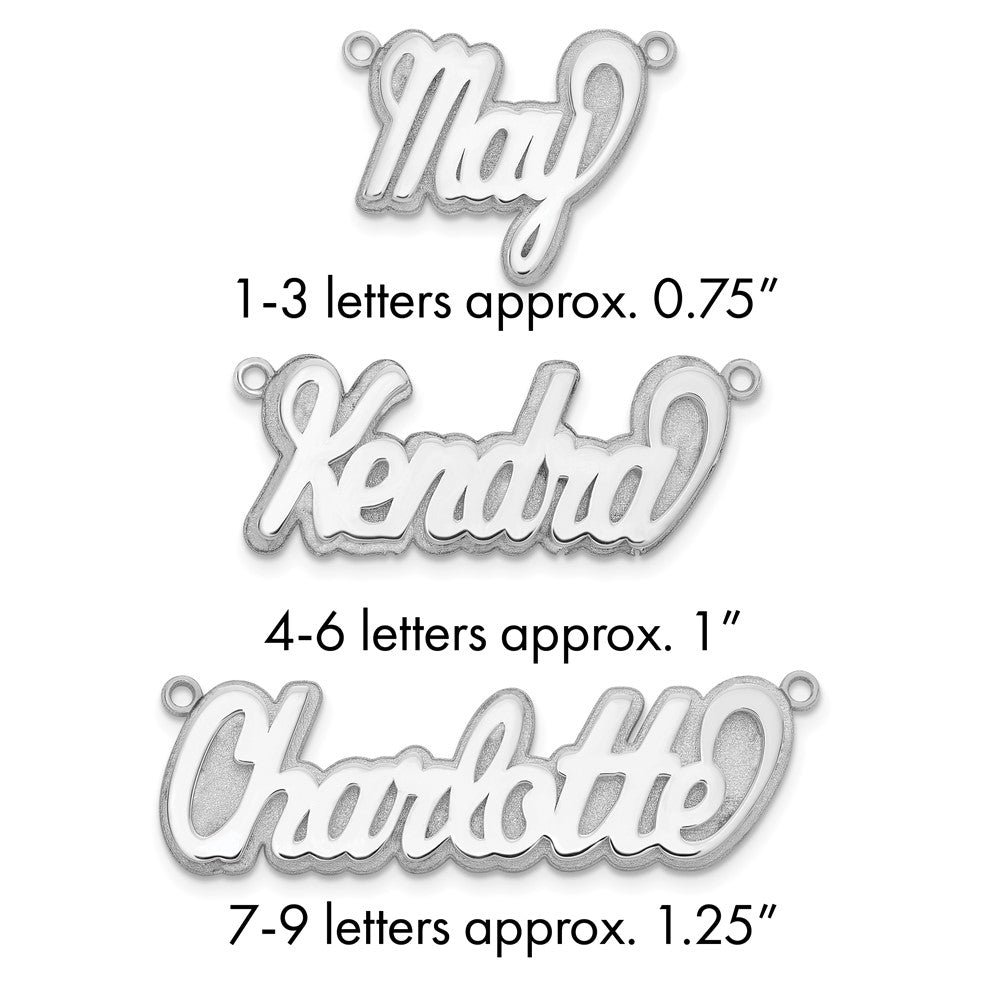 14k White Gold 3D Polished Name Plate