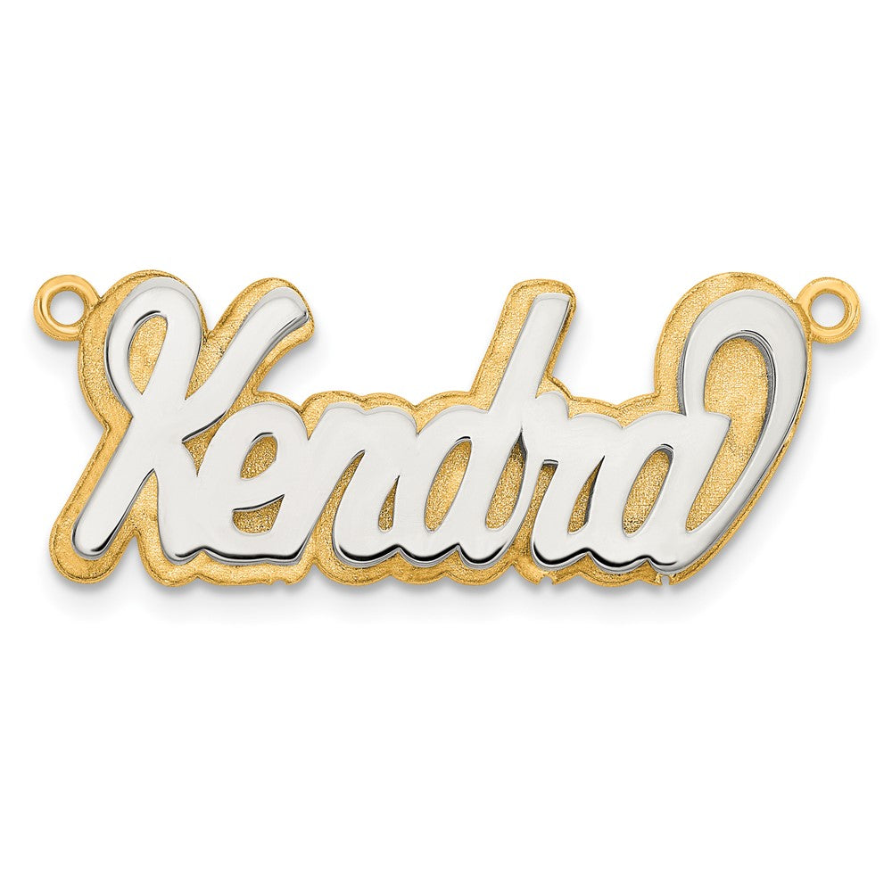 14k 3D Two-tone Polished Name Plate