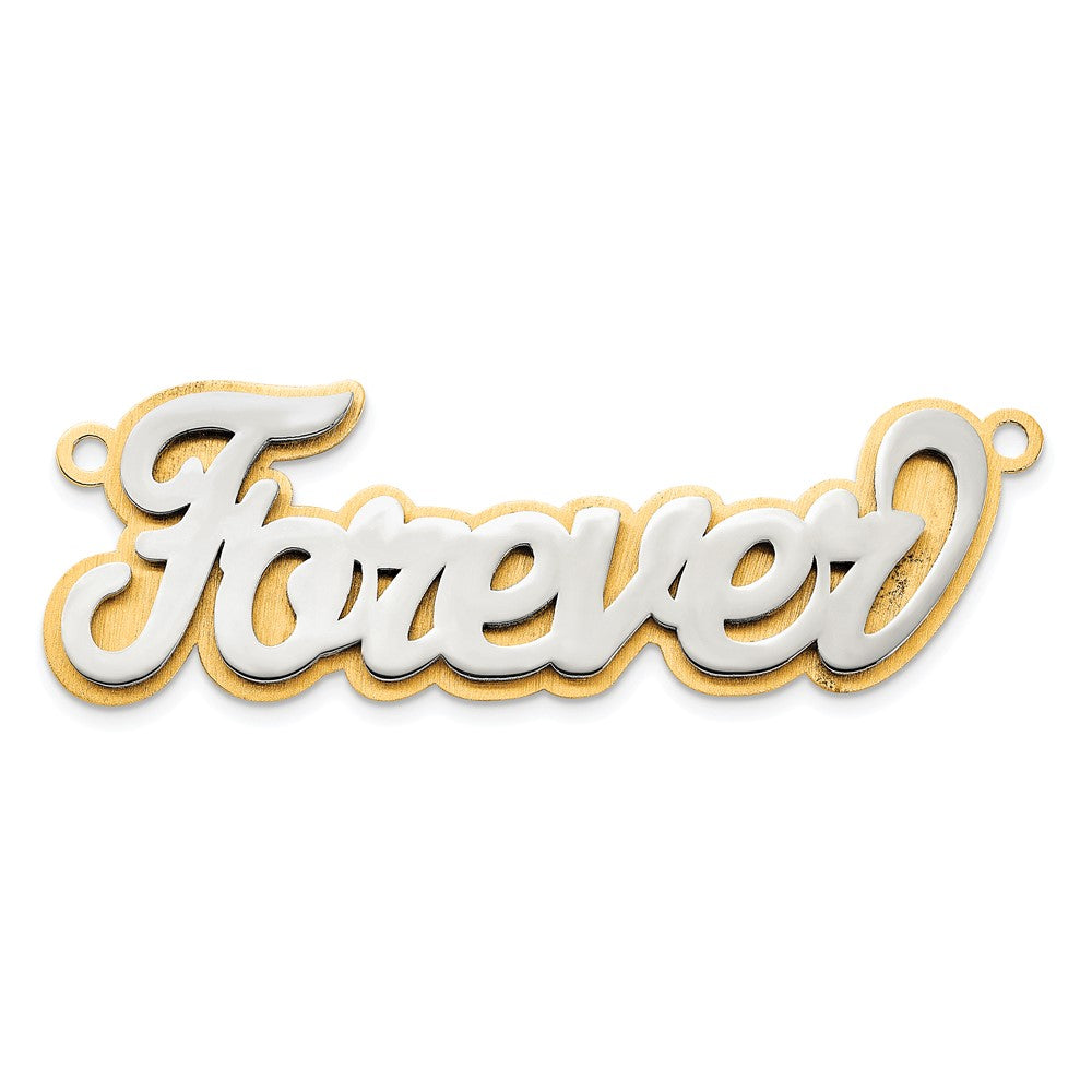 14k 3D Two-tone Polished Name Plate