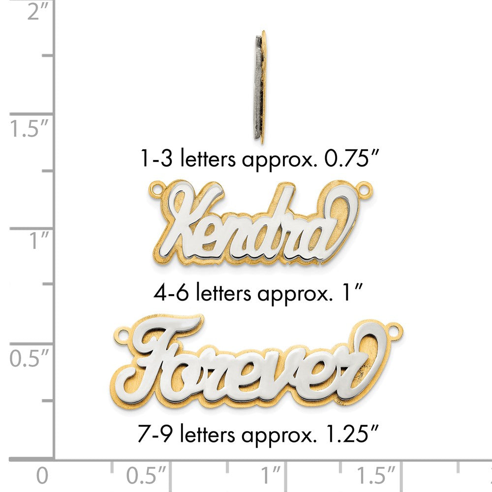 14k 3D Two-tone Polished Name Plate