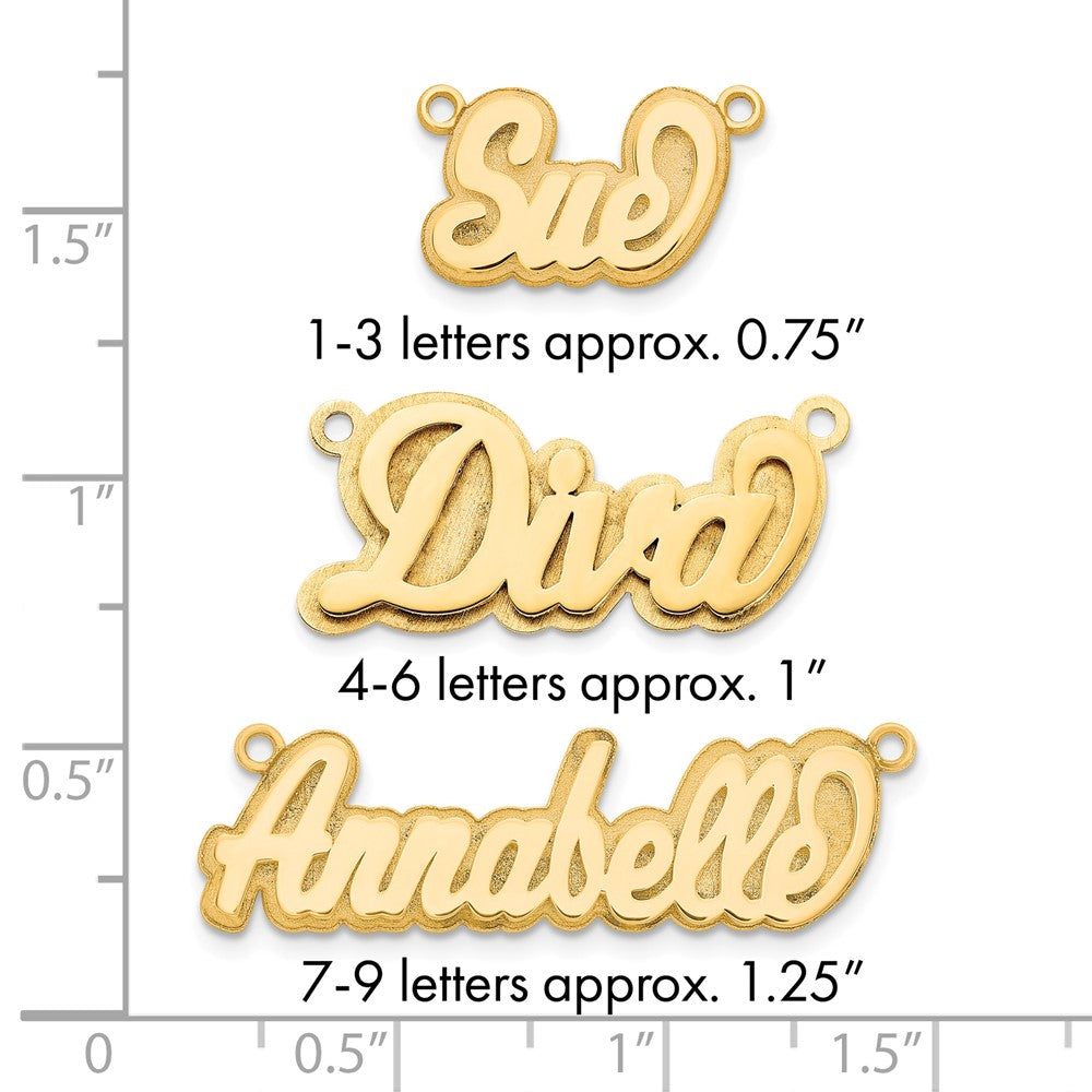 14k Yellow Gold Polished 3D Name Plate