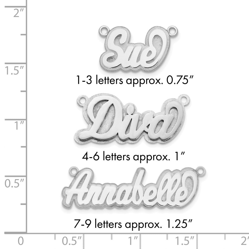 10k White Gold Polished 3D Name Plate
