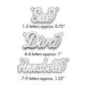 Sterling Silver/Rhodium-plated 3D Polished Name Plate