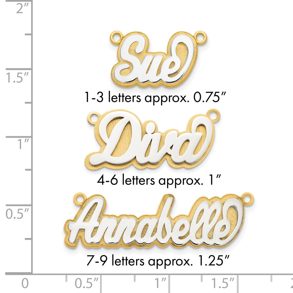 14k 3D Two-tone Polished Name Plate