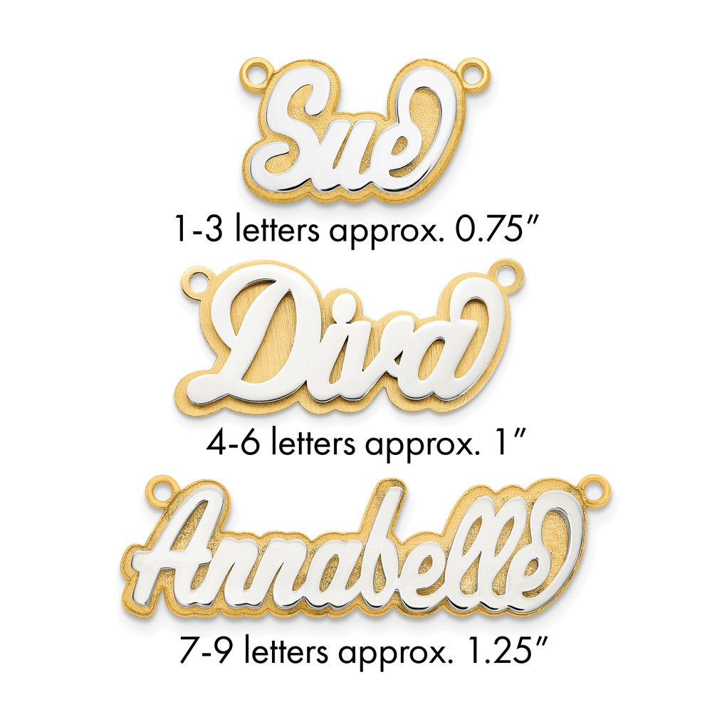 14k 3D Two-tone Polished Name Plate