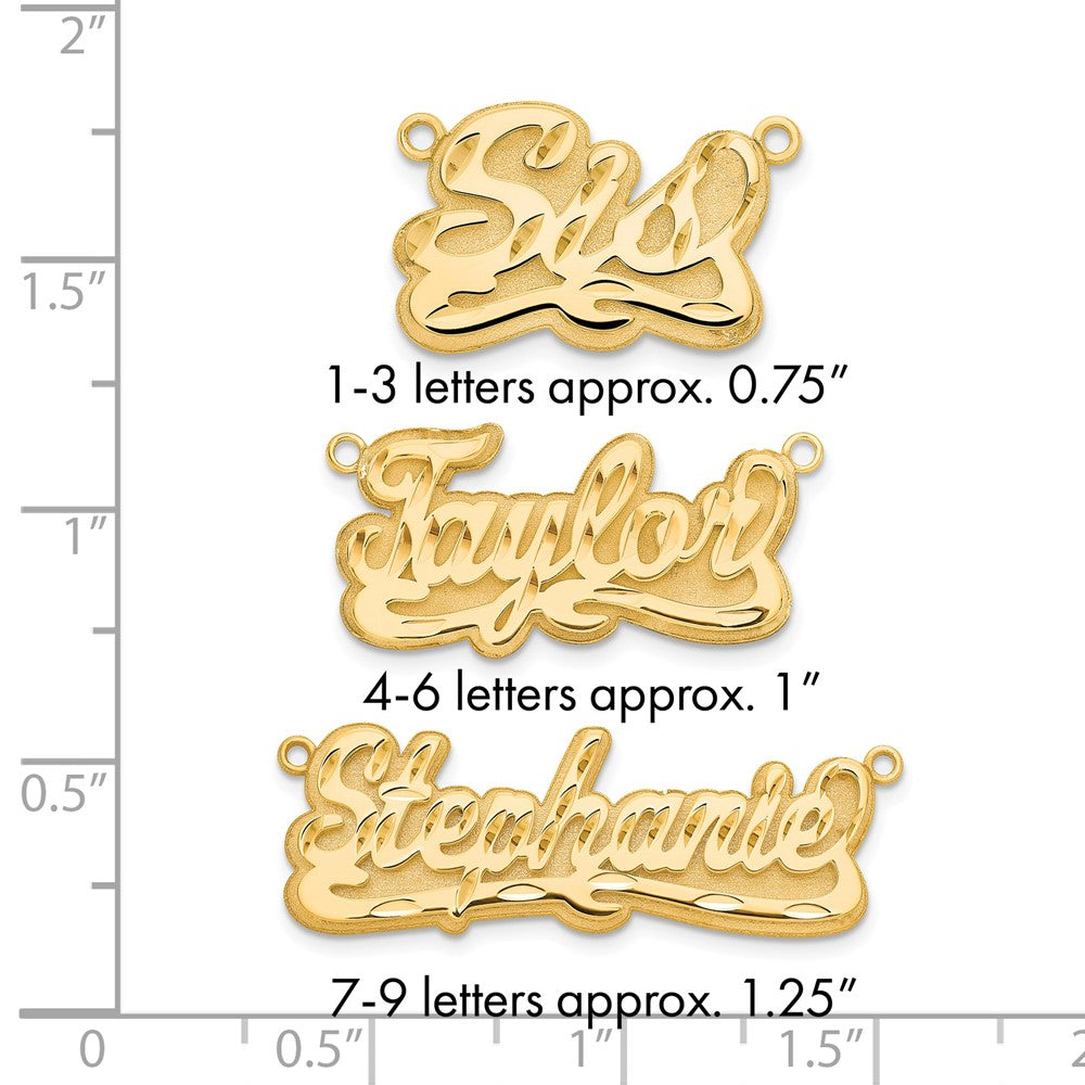 14k Yellow Gold 3D Diamond-cut Name Plate