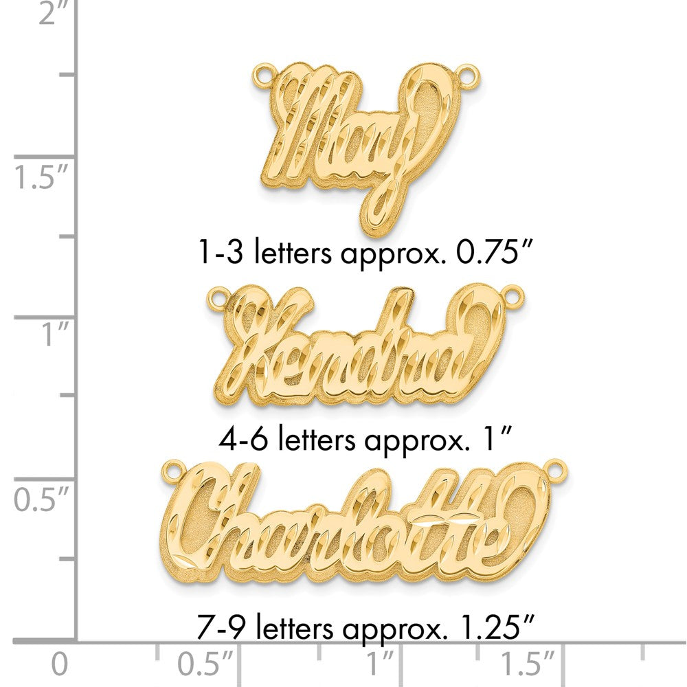 14k Yellow Gold 3D Diamond-cut Name Plate