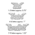 SS/Rhodium-plated 3D Satin Diamond-cut Hearts Name Plate