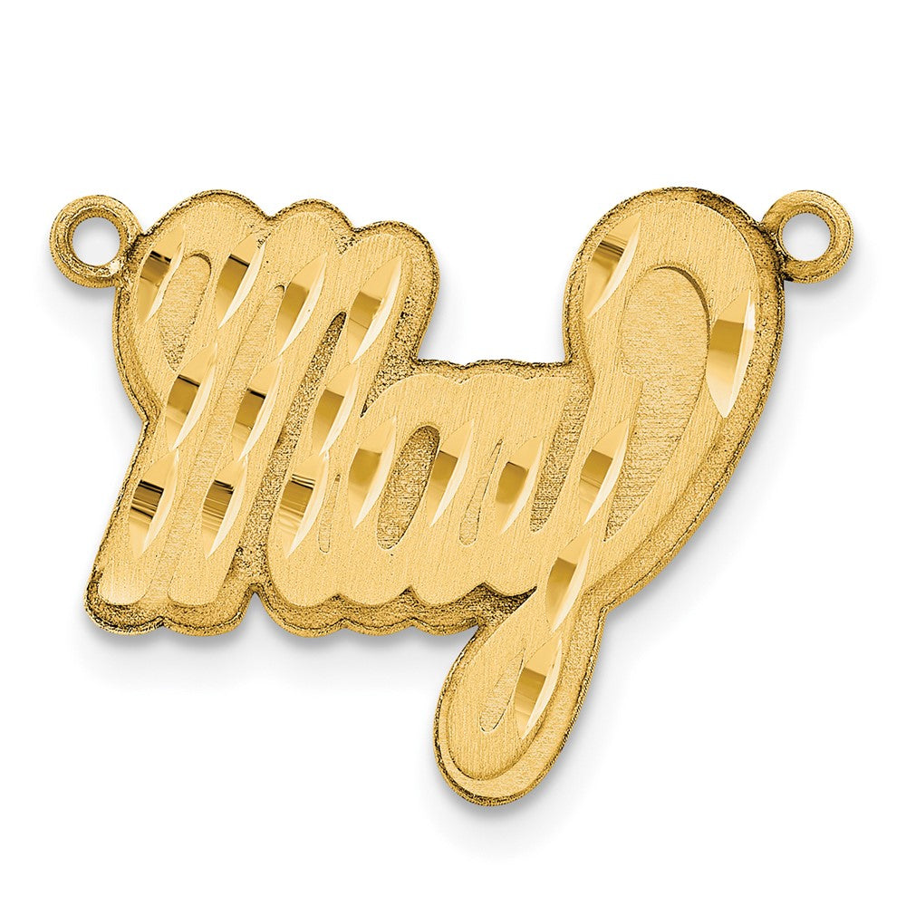 14k Yellow Gold 3D Satin Diamond-cut Name Plate