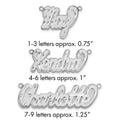 Sterling Silver/Rhodium-plated 3D Satin Diamond-cut Name Plate