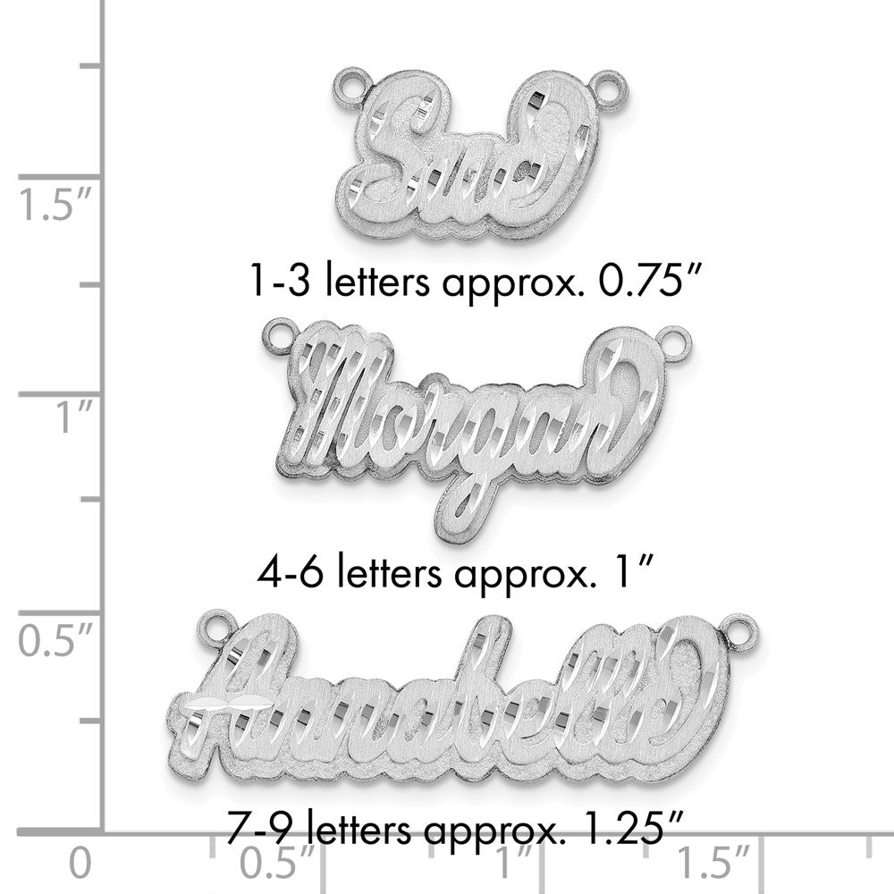 SS/Rhodium-plated 3D Satin Diamond-cut Name Plate