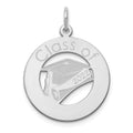 14k White Gold Personalized Graduation Charm