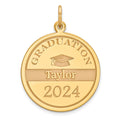 14k Yellow Gold Personalized Graduation Charm