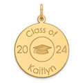 14k Yellow Gold Personalized Graduation Charm