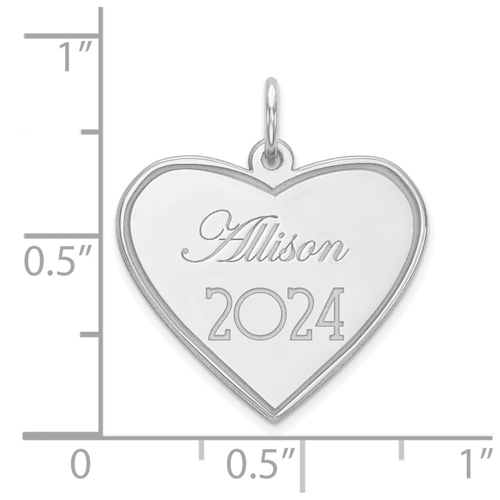 14k White Gold Personalized Graduation Charm