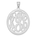 10k White Gold Round Monogram Pendant