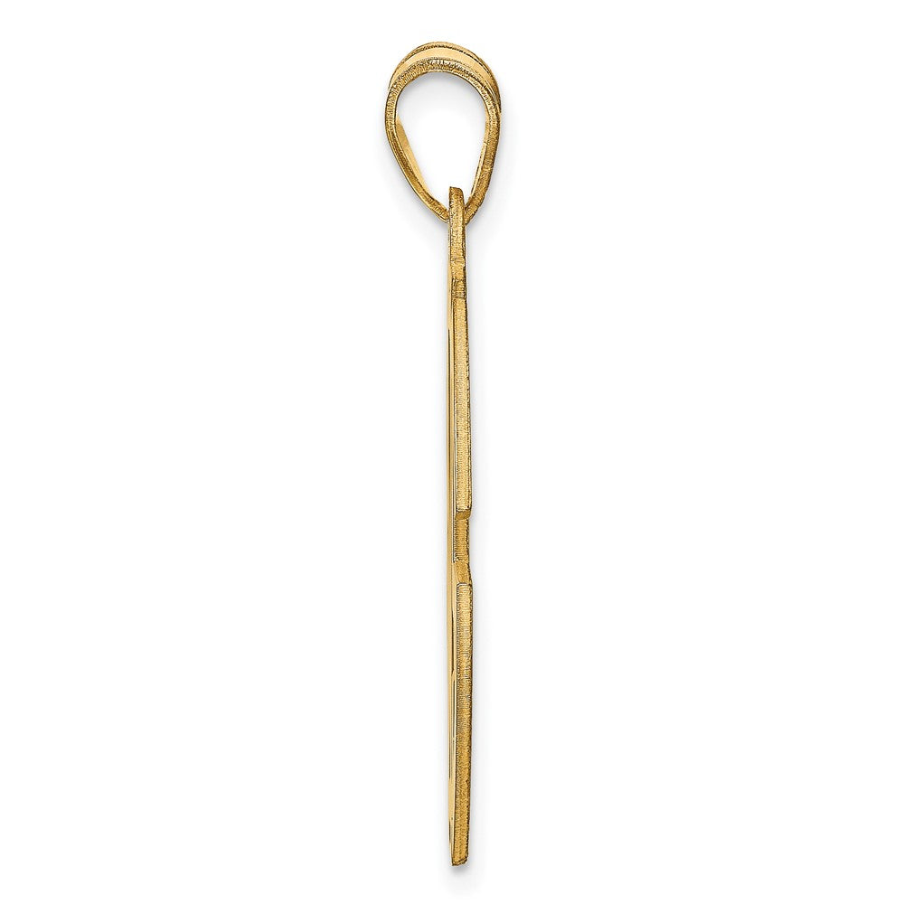 14k Yellow Gold Round Cut-out Monogram Pendant