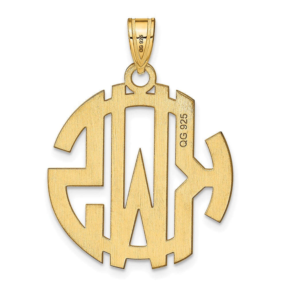 14k Yellow Gold Round Cut-out Monogram Pendant