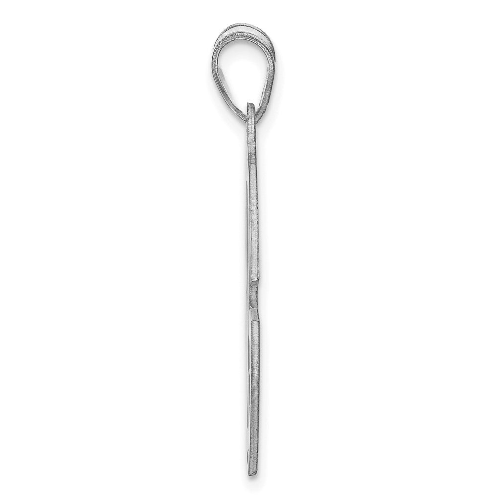 10k White Gold Round Cut-out Monogram Pendant