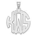 10k White Gold Round Cut-out Monogram Pendant