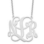 Sterling Silver/Rhodium-plated Monogram Necklace