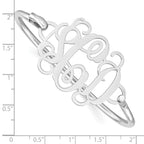 SS/Rhodium-plated Monogram with Sterling Silver Bangle