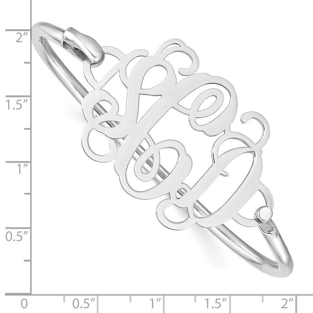 SS/Rhodium-plated Monogram with Sterling Silver Bangle