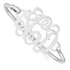 SS/Rhodium-plated Monogram with Sterling Silver Bangle