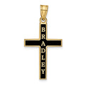 14k Yellow Gold Epoxy Cross with Name Pendant
