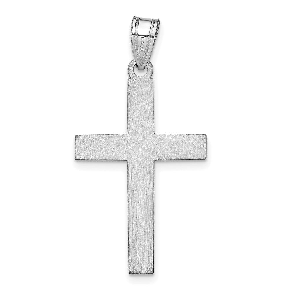 14k White Gold Epoxy Cross with Name Pendant