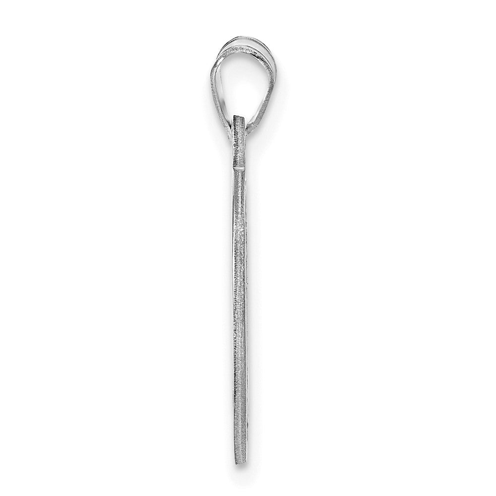 10k White Gold Small Round Monogram Pendant