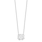 14k White Gold Small Monogram Necklace