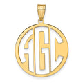 Sterling Silver/Gold-plated Round Cut-out Monogram Pendant