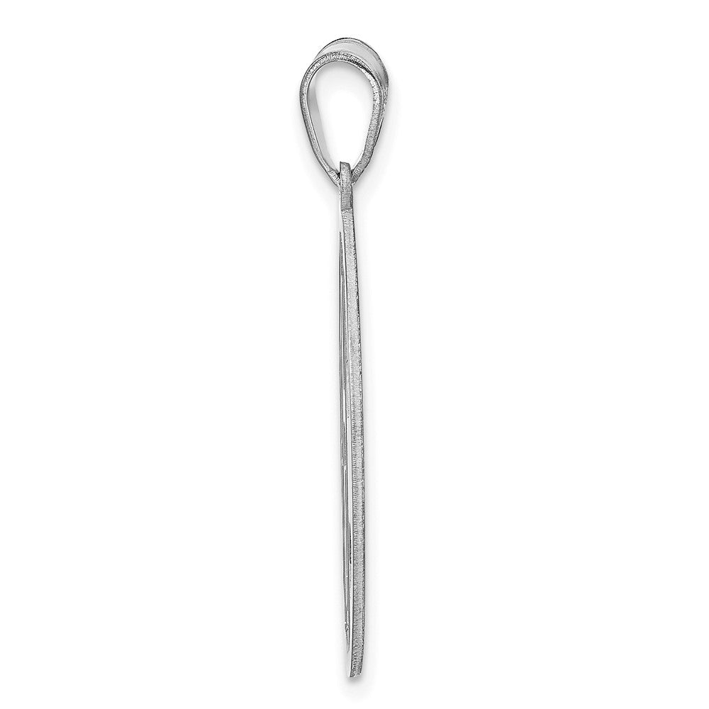 10k White Gold Round Cut-out Monogram Pendant