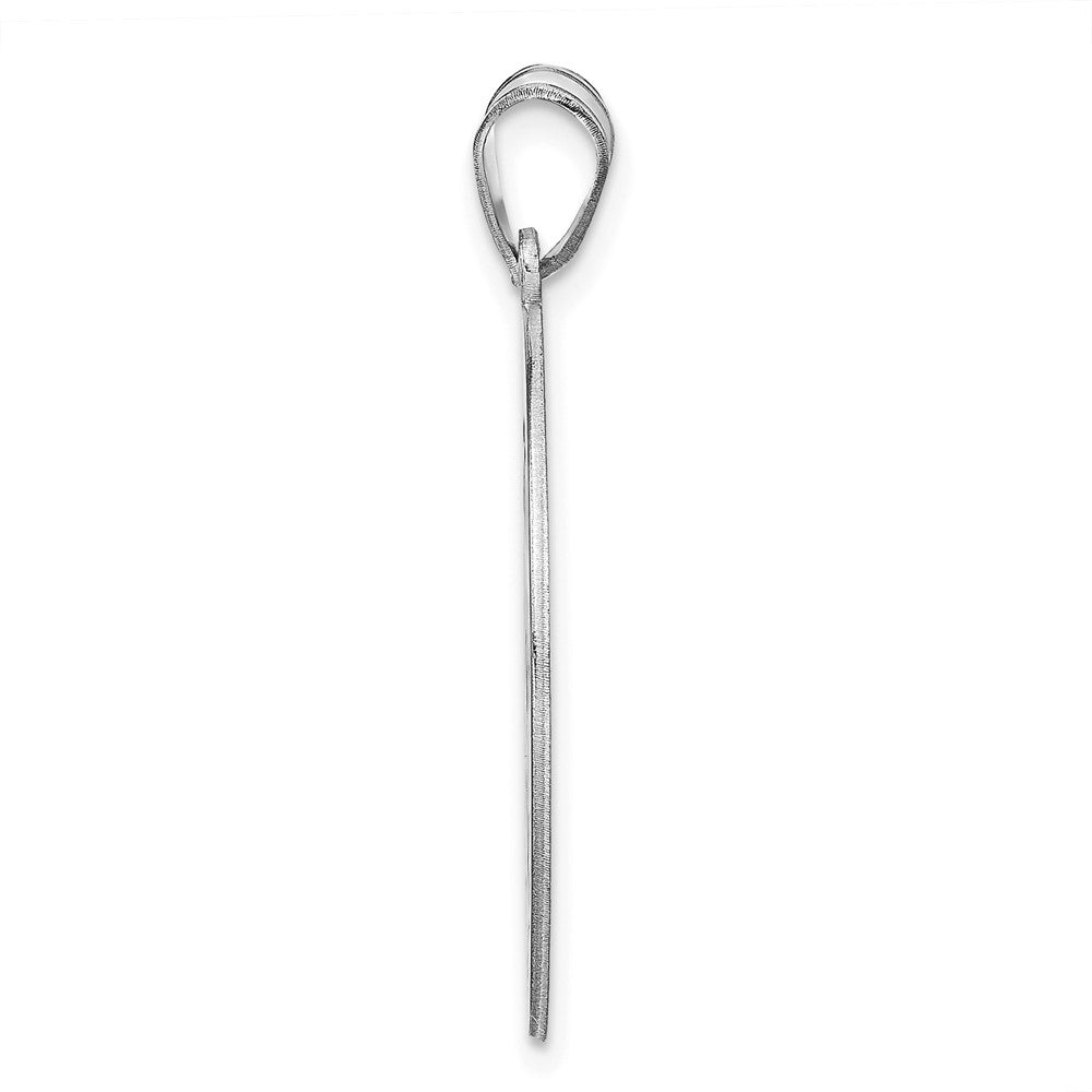 10k White Gold Round Family Monogram Pendant
