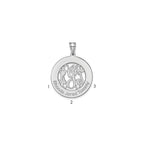 Sterling Silver/Rhodium-plated Round Family Monogram Pendant
