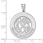Sterling Silver/Rhodium-plated Round Family Monogram Pendant