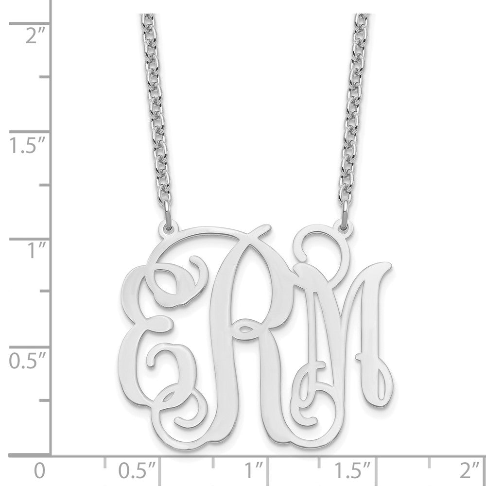Sterling Silver/Rhodium-plated Large Monogram Necklace