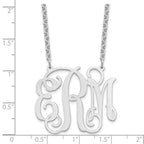Sterling Silver/Rhodium-plated Large Monogram Necklace