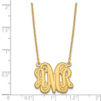 Sterling Silver/Gold-plated Etched Monogram Necklace