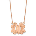 Sterling Silver/Rose-plated Etched Monogram Necklace