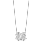 Sterling Silver/Rhodium-plated Etched Monogram Necklace